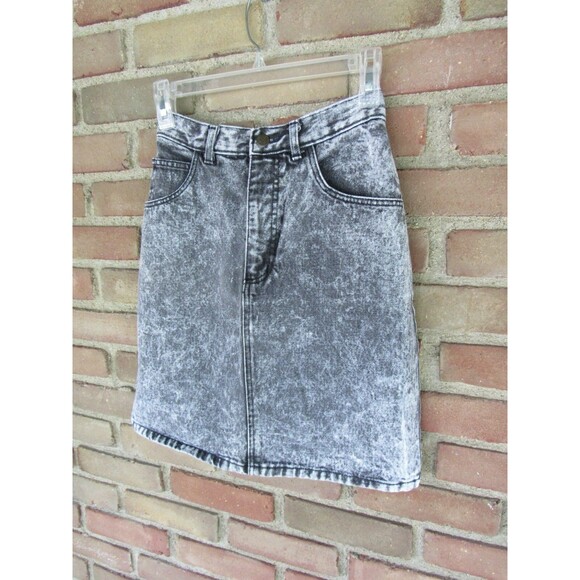 GEORGES MARCIANO for GUESS? Acid Wash Denim Skirt Size 27 Retro Vintage Punk - Picture 3 of 11